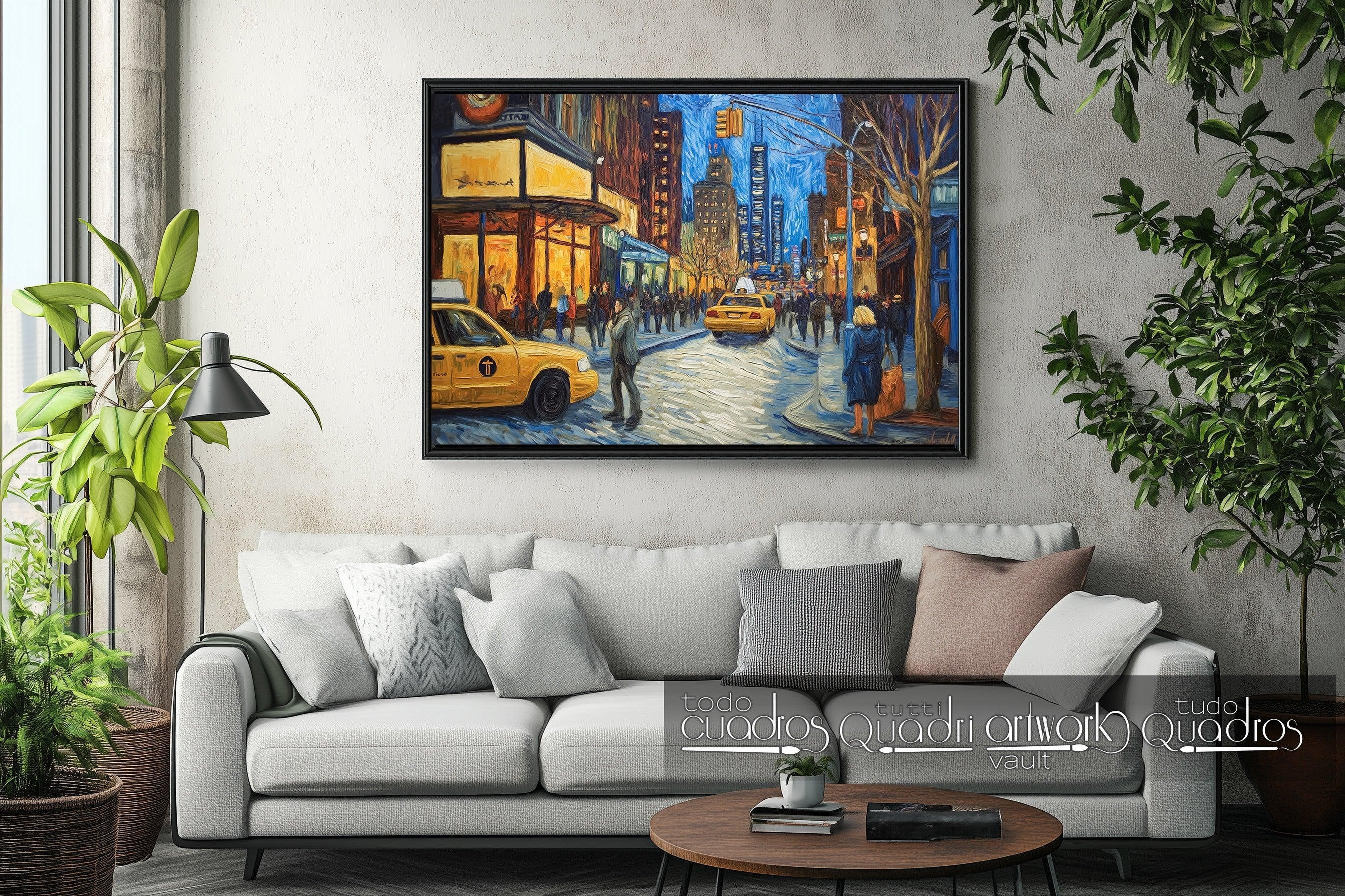 Nuit à New York, style Van Gogh