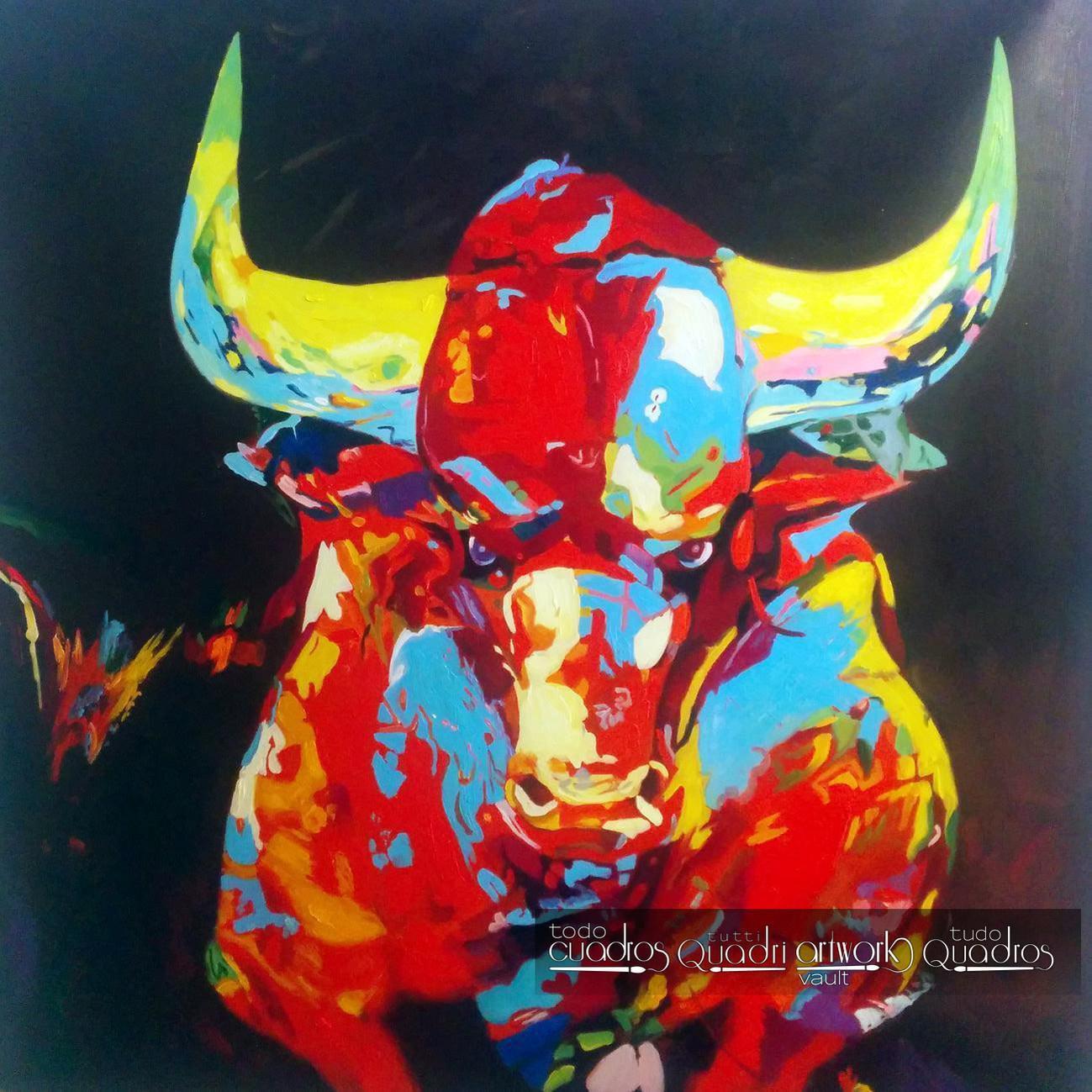 Le taureau de face