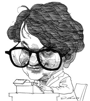 Essayist and novelist portrayed in pencil.
