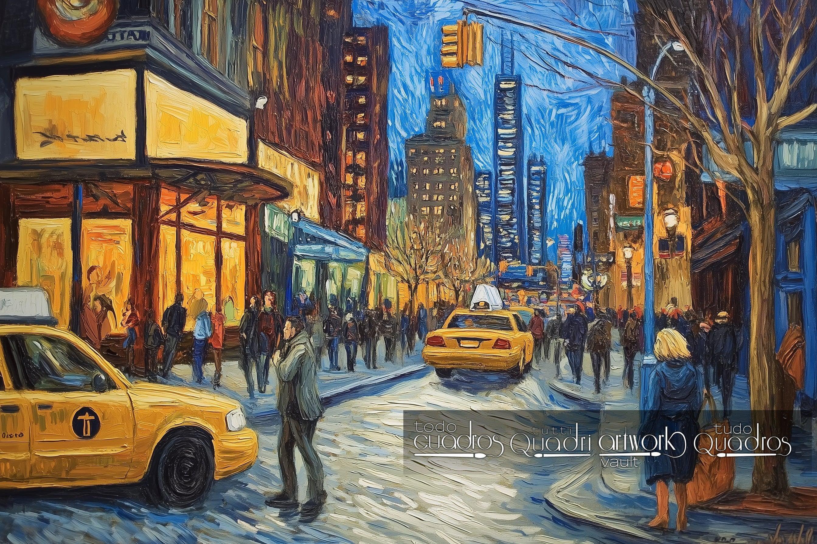 Nuit à New York, style Van Gogh