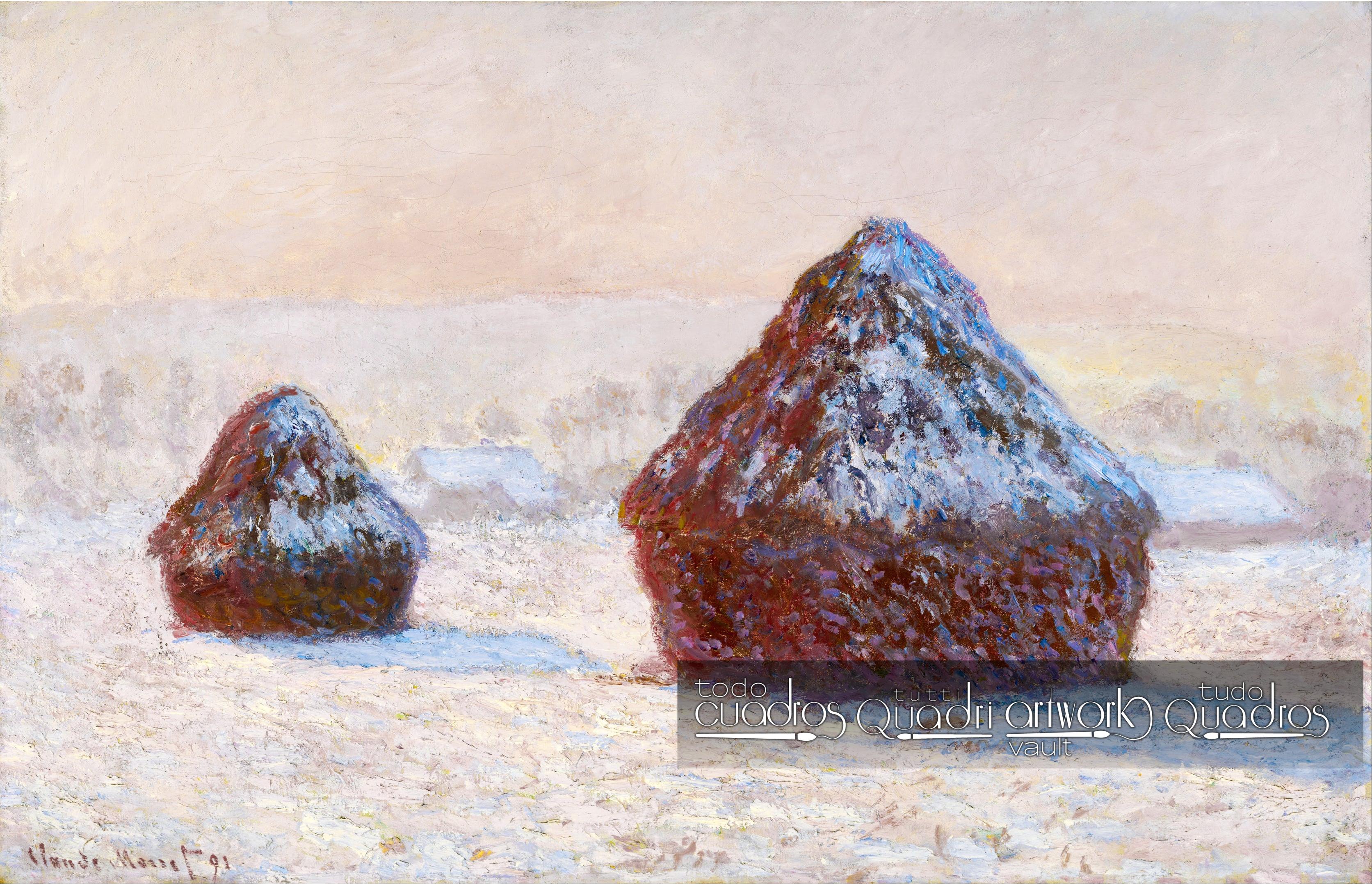 Covoni, effetto di neve, il mattino, Monet