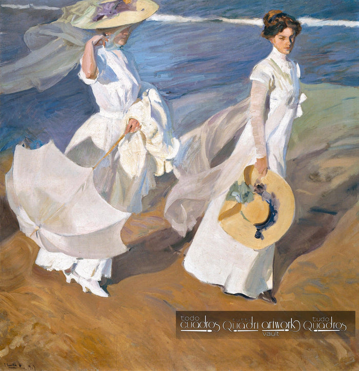 Promenade au bord de la mer, Sorolla