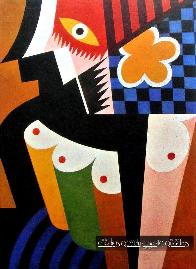 Costruzione di Donna con Fiore Giallo, Depero