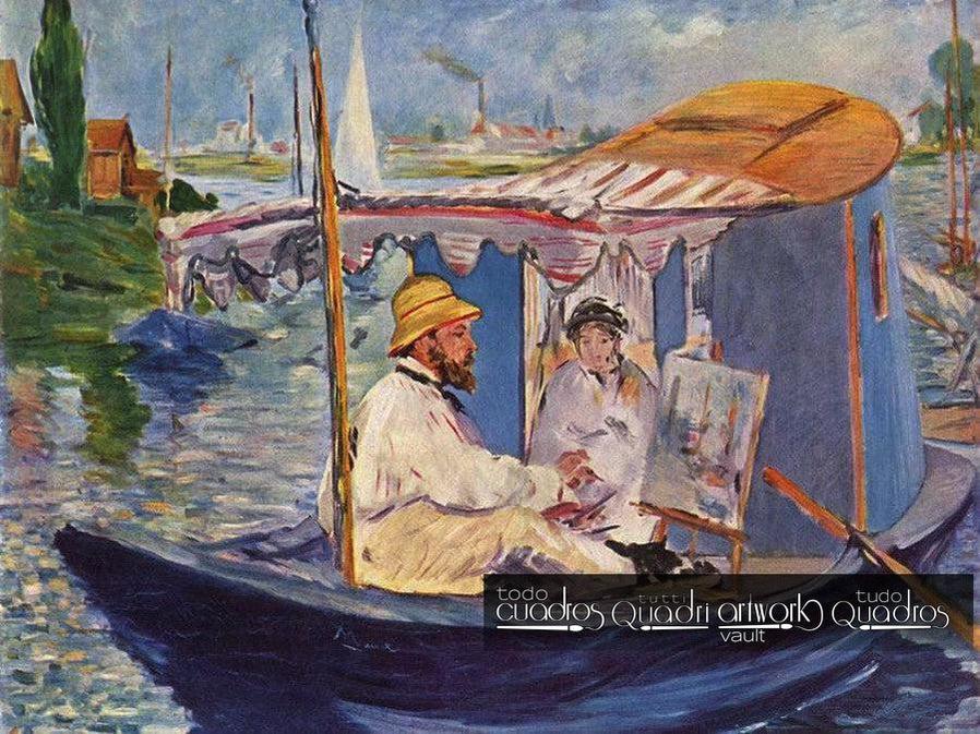 Monet che dipinge sulla sua barca, Manet