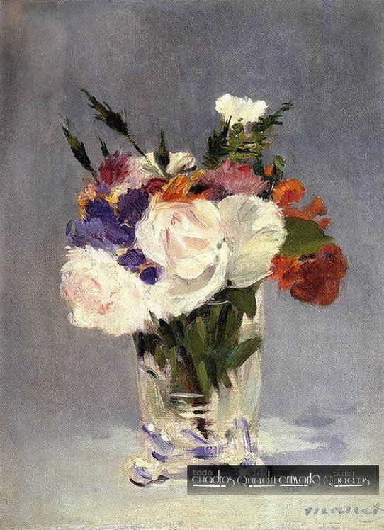 Fiori in un vaso di cristallo, Manet
