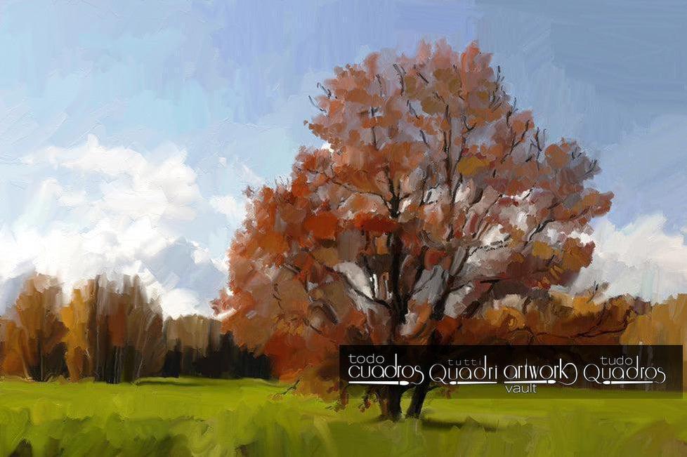 Sfumato Albero, Olio di Paesaggio