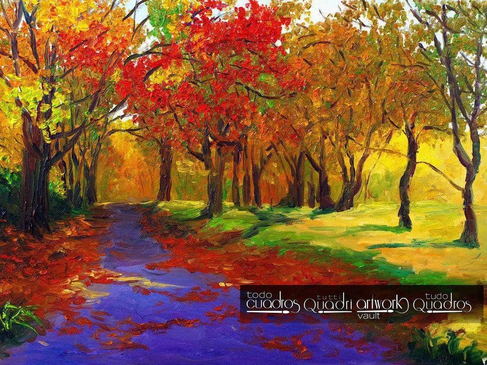 Tramonto d'Autunno, Olio su Paesaggio