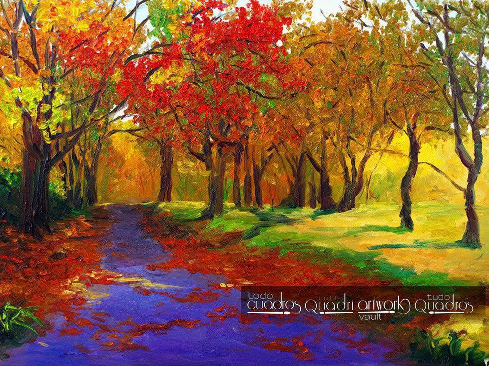 Atardecer de otoño, Óleo de Paisaje