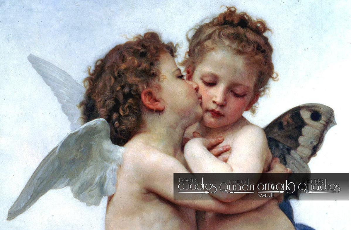 El primer beso, Bouguereau (detalle)