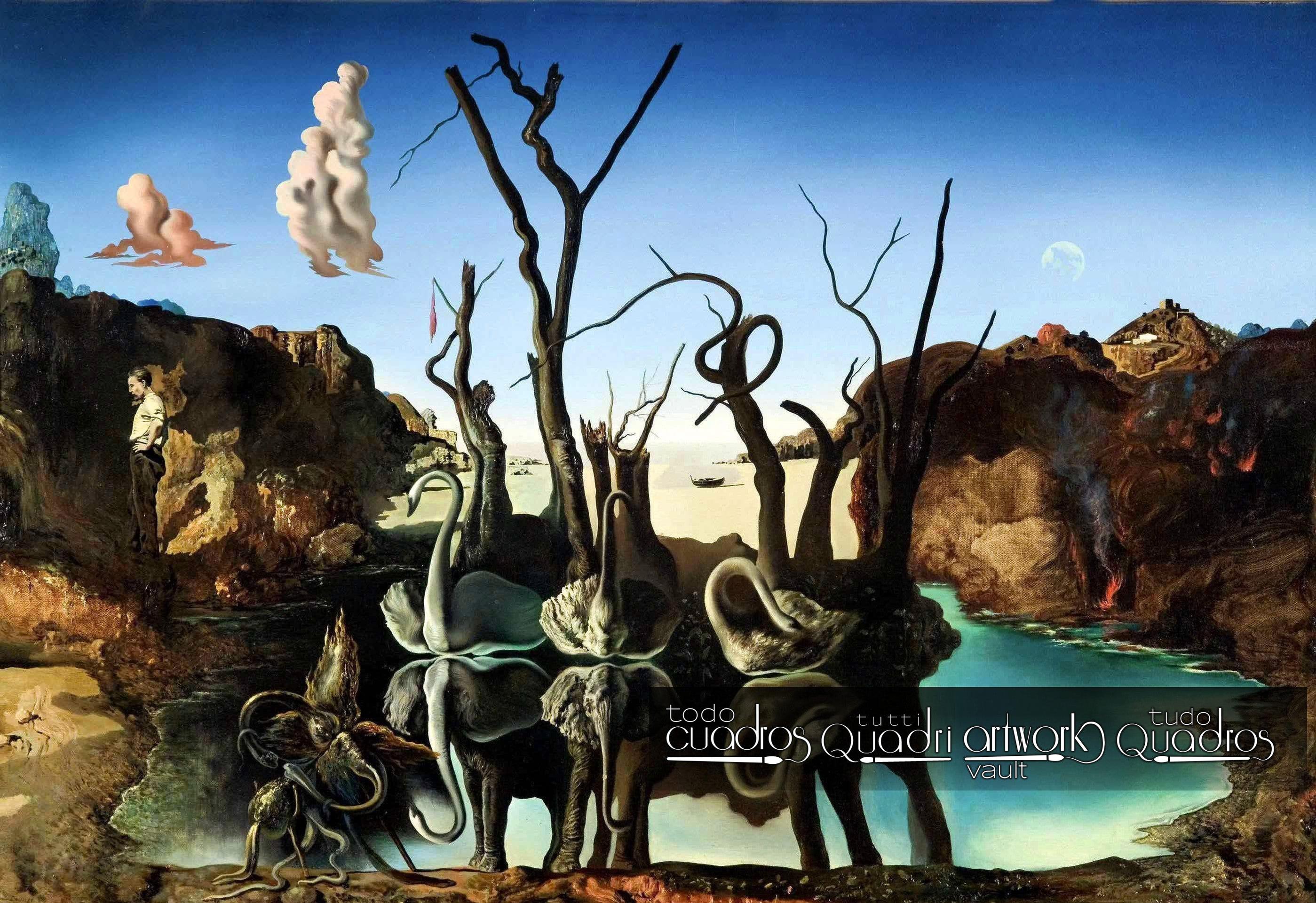 Cigni che riflettono elefanti, Dalí
