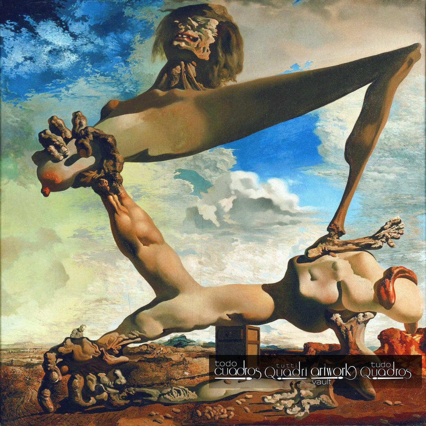 Morbida costruzione con fagioli bolliti: premonizione di guerra civile, Dalí