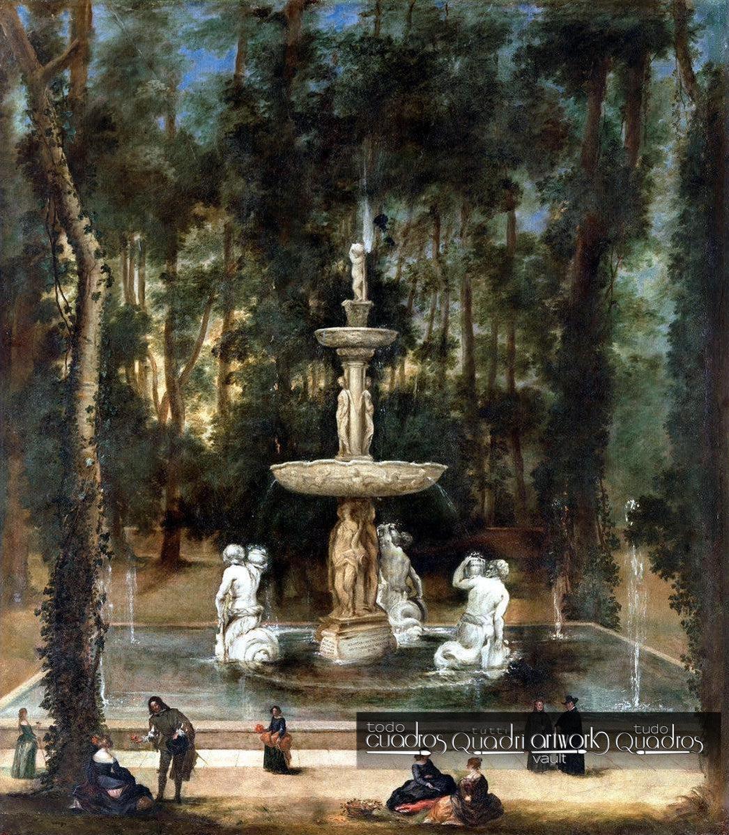 La fontana dei tritoni nel Giardino dell'Isola di Aranjuez, Velázquez